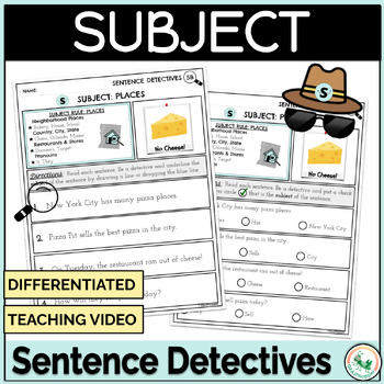 Preview of Subject Sentence Construction Grammatically Correct Sentences Activities
