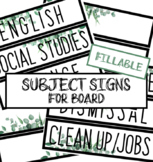 Fillable Subject Signs for Board