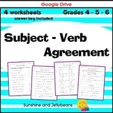 Subject-Verb Agreement - 4 worksheets - Great Practice! - 