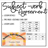 Subject-Verb Agreement Activity