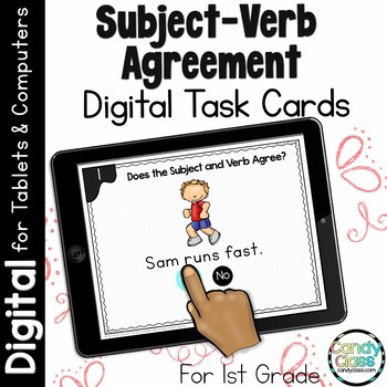 Preview of Subject Verb Agreement Activity 1st Grade Grammar Practice Google Slides Use