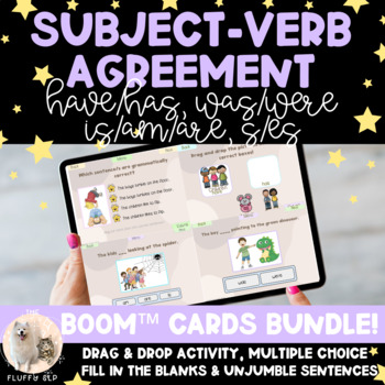 Preview of Subject Verb Agreement Activity BUNDLE! - Boom™ Cards - Speech Therapy
