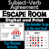 Subject Verb Agreement Activity: Escape Room Grammar Review Game