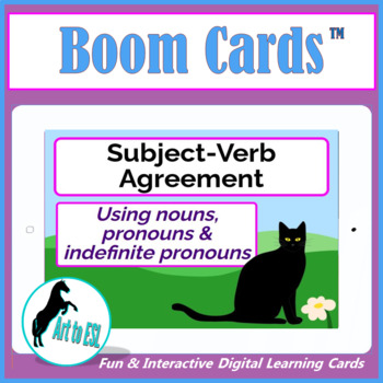 Preview of Subject Verb Agreement - BOOM CARDS™  - ELL ESL