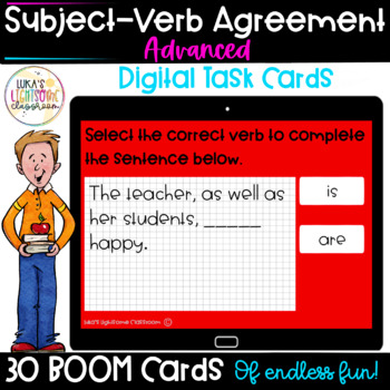 Preview of Subject Verb Agreement Boom Cards | Advanced
