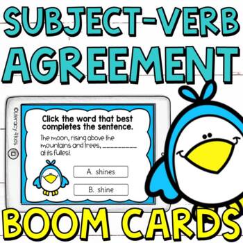 Preview of Subject-Verb Agreement Boom Cards (Digital Task Cards)