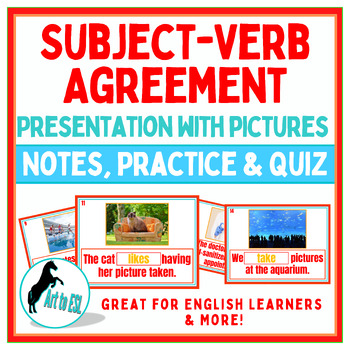 Preview of Subject-Verb Agreement Class Practice & Review- Google Slides & PowerPoint - ELL