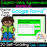 Subject Verb Agreement Digital Task Cards | Self-Grading G
