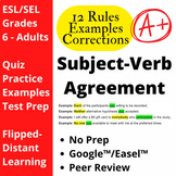Subject Verb Agreement Flipped Lesson Assessment Practice 