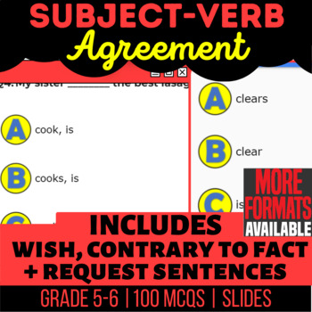 Preview of Subject Verb Agreement Google Slides | Digital Resources for 5th and 6th Grade