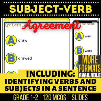 Preview of Subject Verb Agreement Google Slides | Grammar for K 1st 2nd Grade