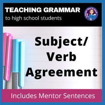 Preview of Subject Verb Agreement Lesson With Mentor Sentences and Sentence Frames