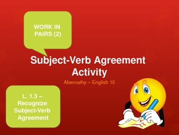 verb agreement subject ppt activity