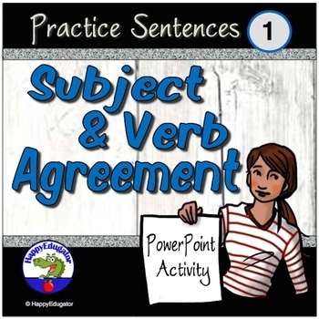 Preview of Subject Verb Agreement PowerPoint 1 Interactive Self-Checking - Easel Assessment