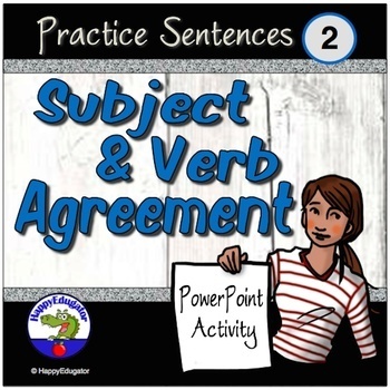 Preview of Subject Verb Agreement PowerPoint 2 Interactive Self-Checking - Easel Assessment