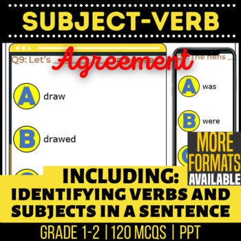 Preview of Subject Verb Agreement PowerPoints | K 1st 2nd Grade Grammar