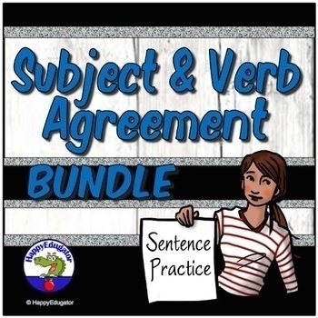 Preview of Subject Verb Agreement PowerPoints and Worksheets ELA Test Prep Resource Bundle