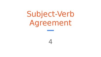 Preview of Subject Verb Agreement Powerpoints Multiple Choice Powerpoint 4 (Grade 5-6)