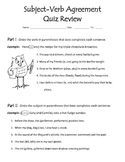 Subject-Verb Agreement Quiz Package