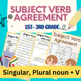 Subject Verb Agreement Quiz, Test, No Prep Grammar for 1st
