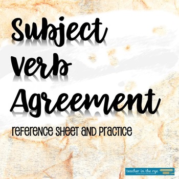 Preview of Subject Verb Agreement Reference Sheet & Practice