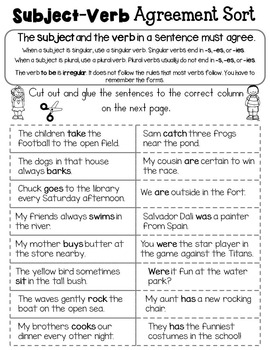 Subject Verb Agreement: Match Your Words - Curvebreakers