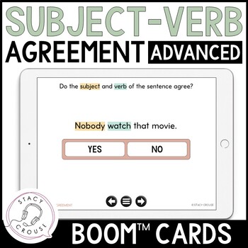 Preview of Subject Verb Agreement Speech Therapy Activities + Lesson Boom™ Cards Advanced