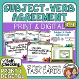 Subject Verb Agreement Task Cards | Print & Digital | Parts of Speech