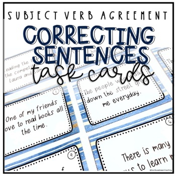 Preview of Subject Verb Agreement Task Cards