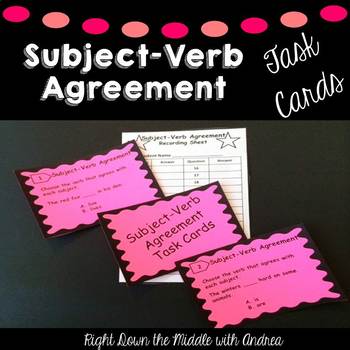 Preview of Subject-Verb Agreement Task Cards