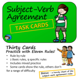 Subject-Verb Agreement Task Cards - Print and Easel Versions