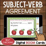 Subject Verb Agreement Task Cards Self-Checking BOOM Digital