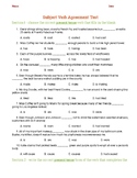 Subject/Verb Agreement Test