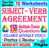 Subject Verb Agreement Worksheets. Fillable Grammar Practi