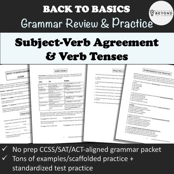 Preview of Subject Verb Agreement and Verb Tenses Worksheets - Grammar Review and Practice