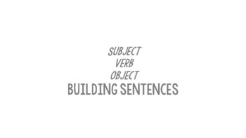 Preview of Subject-Verb-Object Building Sentences activity