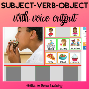 Preview of Subject - Verb - Object | Sentence Expansion | Distance Learning | Boom Cards