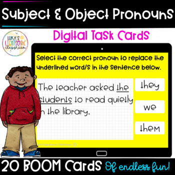 Preview of Subject and Object Pronouns Boom Cards