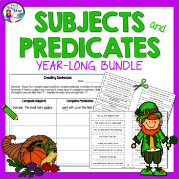 Preview of Subject and Predicate Activities & Grammar Review for Practice All Year