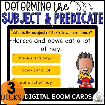 Preview of Subject and Predicate Boom Cards