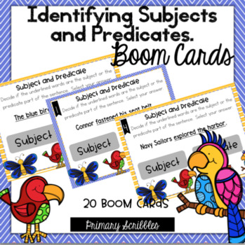 Preview of Subject and Predicate Digital BOOM Task Cards