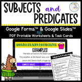 Subject and Predicate Digital Lessons Google Slides™ Googl