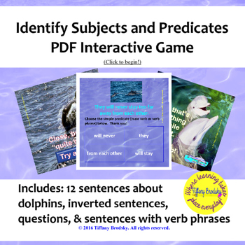 Preview of Subject and Predicate Interactive Game