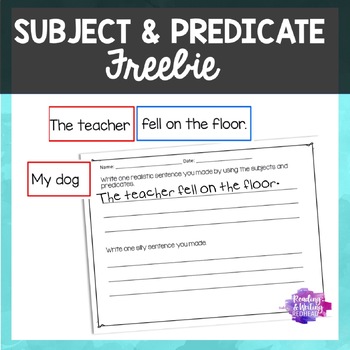 Preview of Subject and Predicate Match FREE