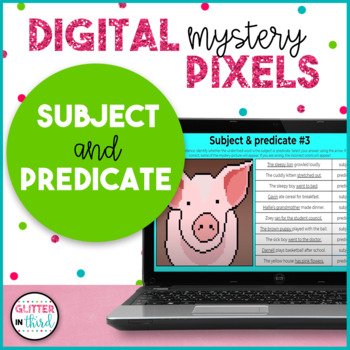 Preview of Subject and Predicate Pixel Art Digital Mystery Pictures Google Sheets