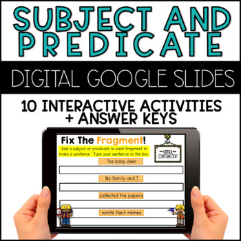 Subject and Predicate, Grammar, Google Slides