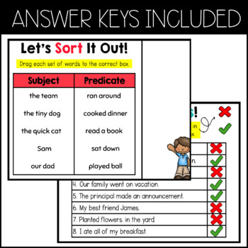 Subject and Predicate, Grammar, Google Slides