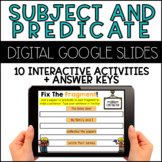 Subject and Predicate Practice: Google Slides (distance learning)