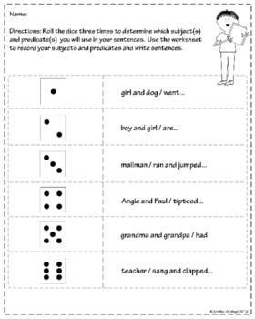 Subject and Predicate Review Activities and Worksheet by TPT Activities