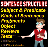 Subject and Predicate | Sentence structure Worksheets | Re